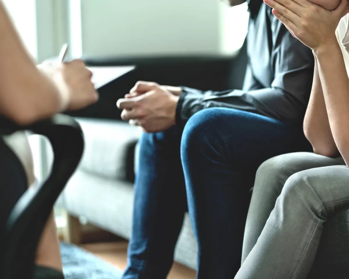 Couple in counselling working through a recurring conflict pattern