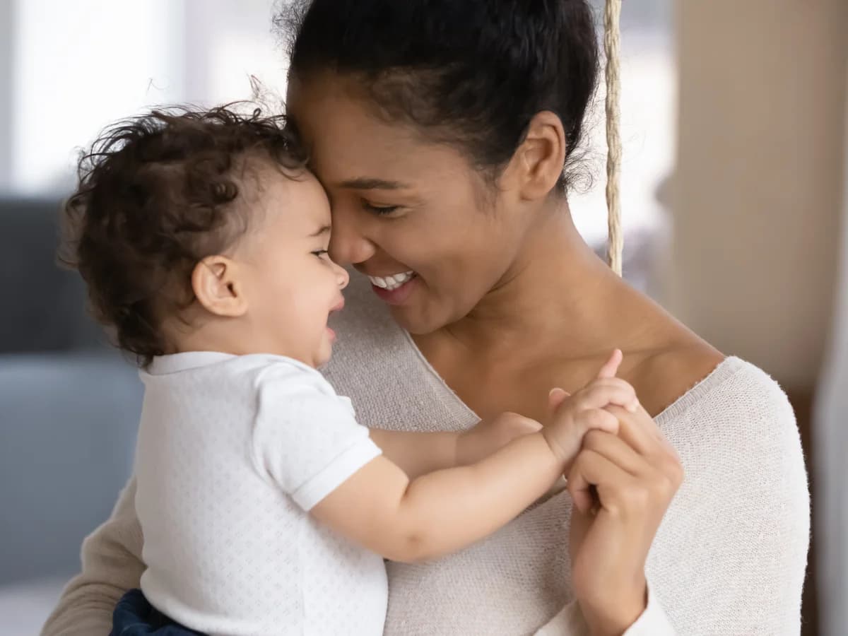 Mother and baby sharing a warm, connected moment