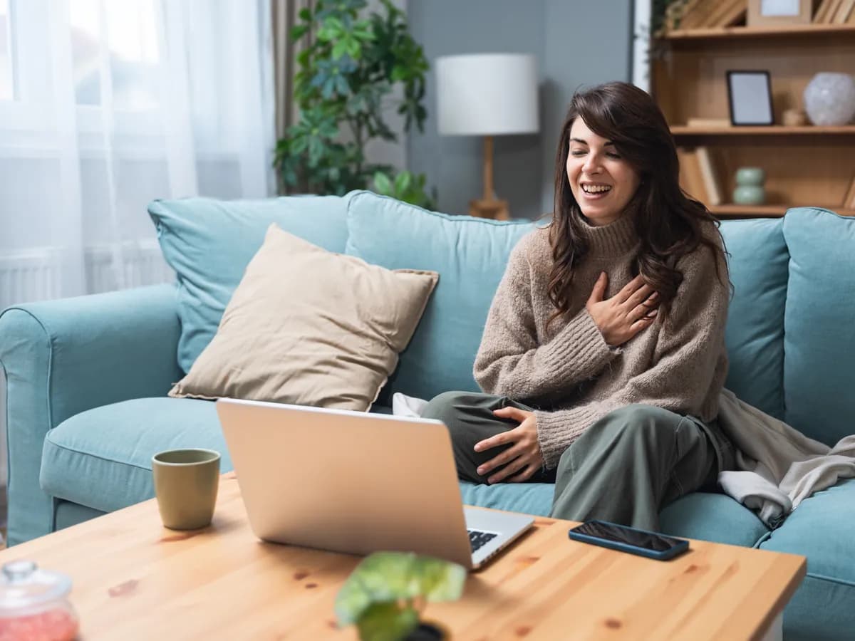 Woman in a calm, reflective moment practising self-compassion
